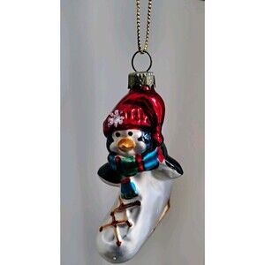 Thomas Pacconi Museum Series Penguin Ice Skate Glass Christmas Ornament Vintage